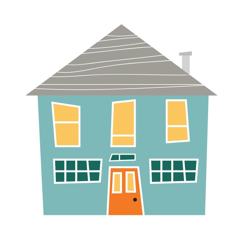 Hand drawn houses flat design isolated on a white background vector