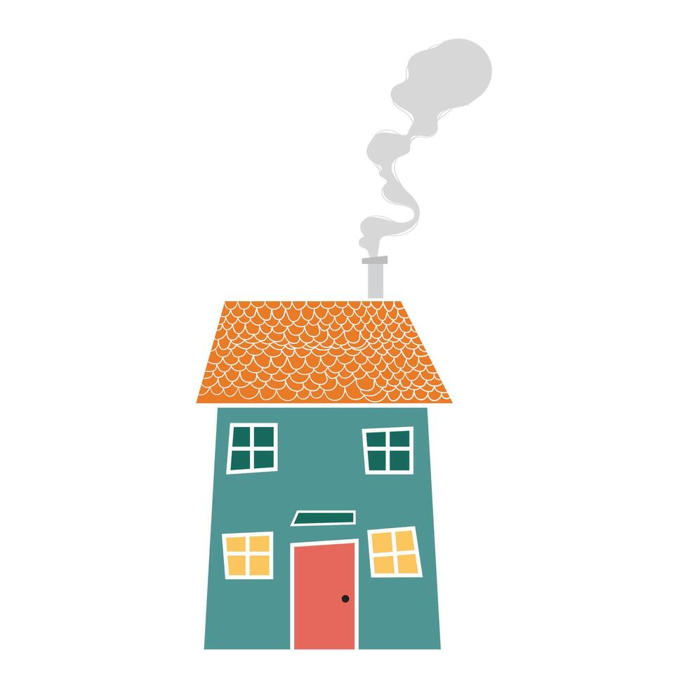 Hand drawn houses flat design isolated on the white background vector