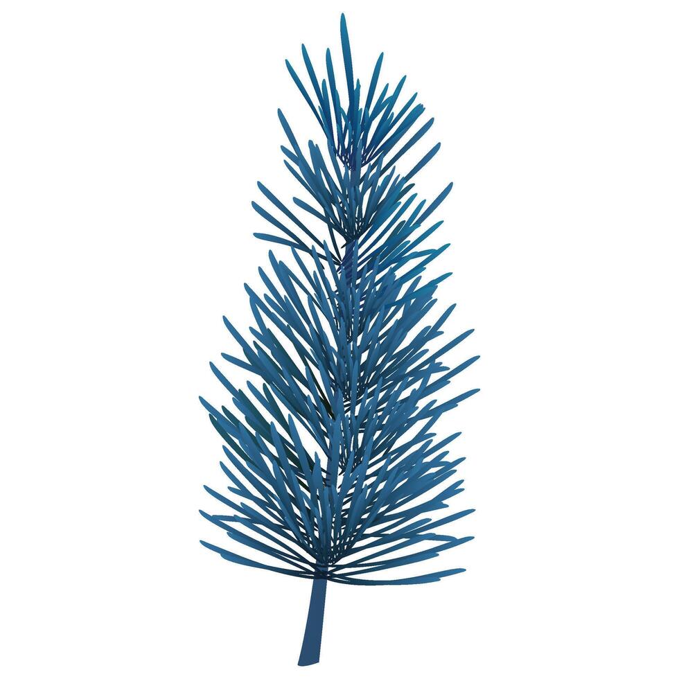 Christmas branch illustration on the white vector