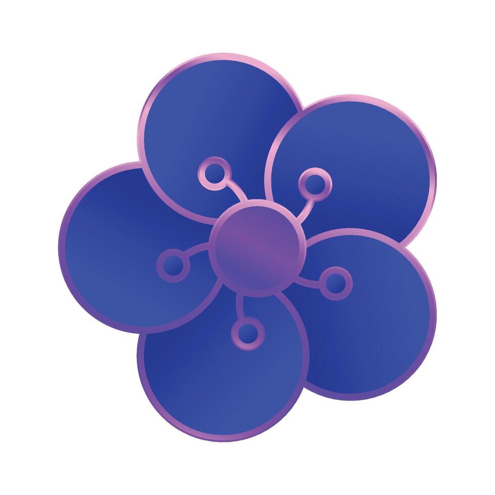 Chinese flower element isolated on white vector