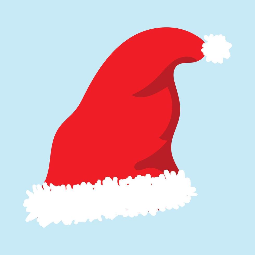 Santa Claus hat isolated illustration on a blue background vector