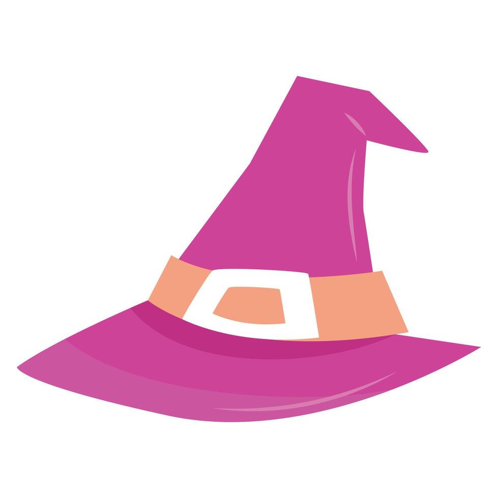 hand drawn witch hat illustration on white background vector