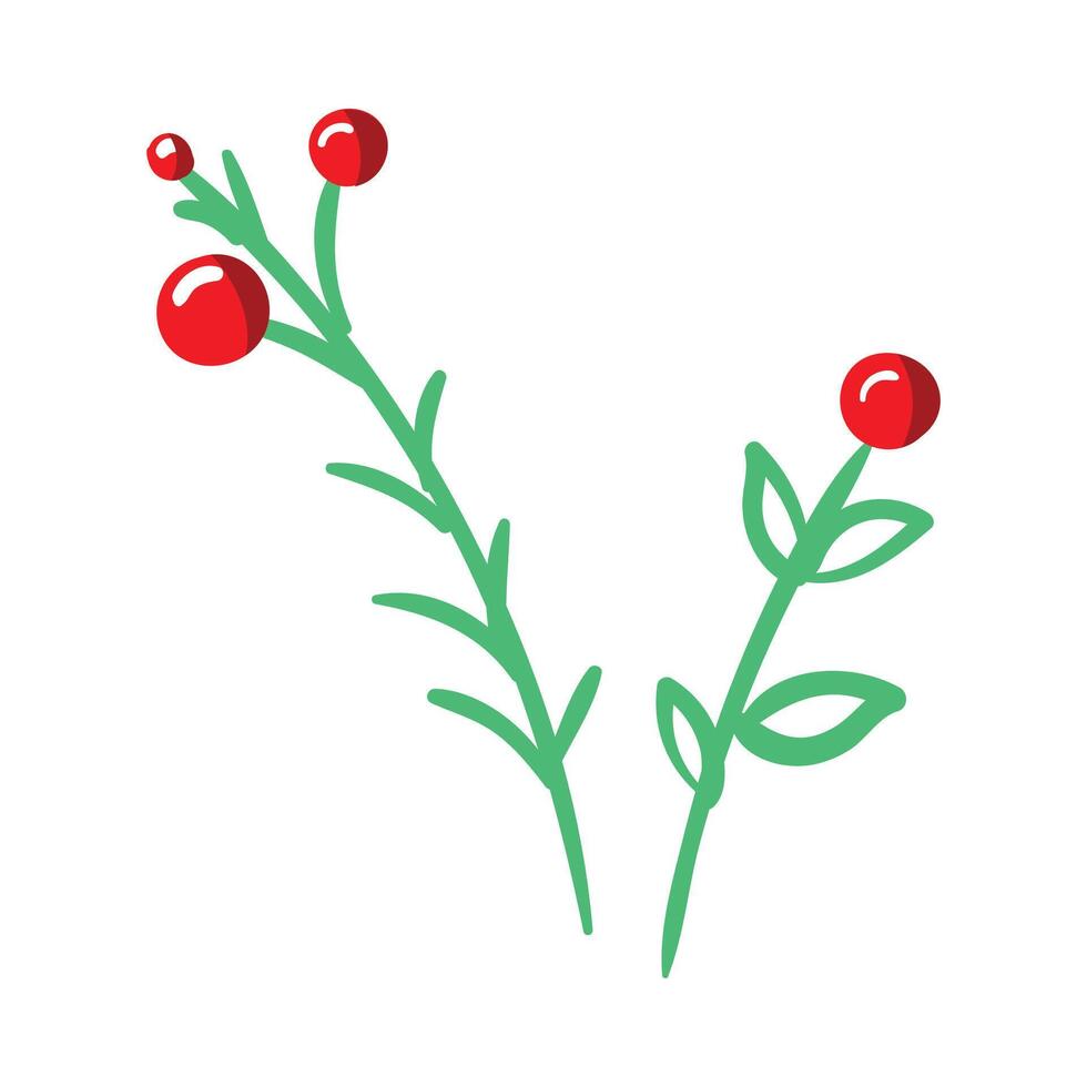 Christmas berries icon in flat style isolated on white vector