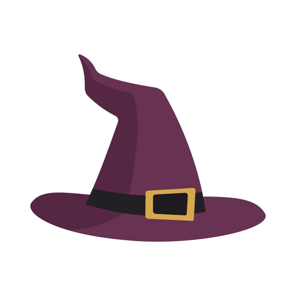 hand drawn witch hat isolated on white vector
