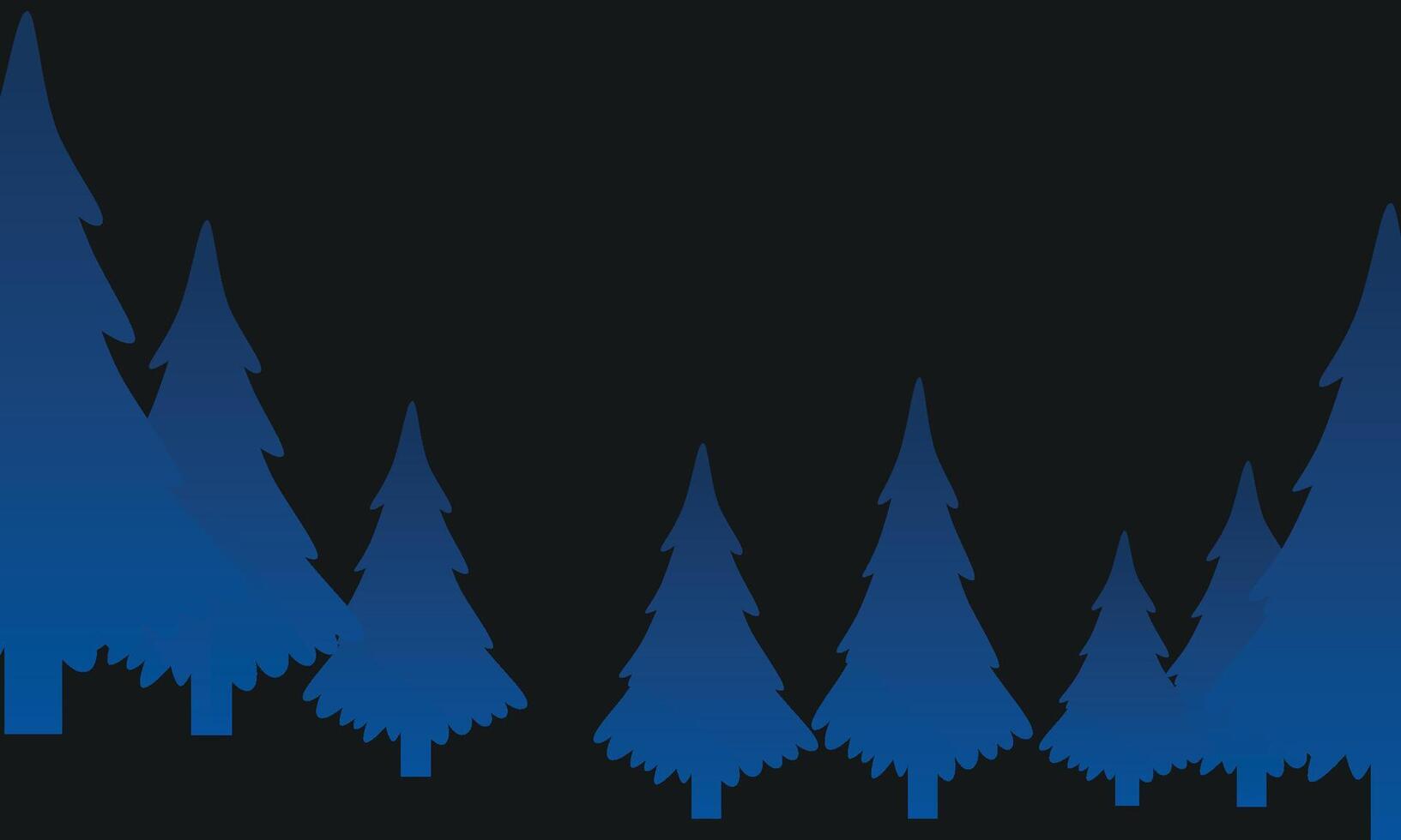 Pine trees silhouette illustration on black vector