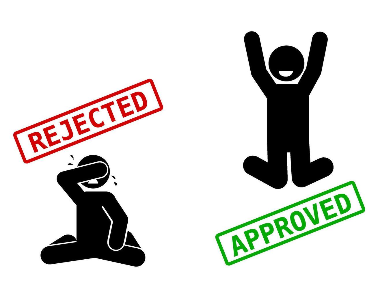 illustration of the rejected and approved sign icons vector