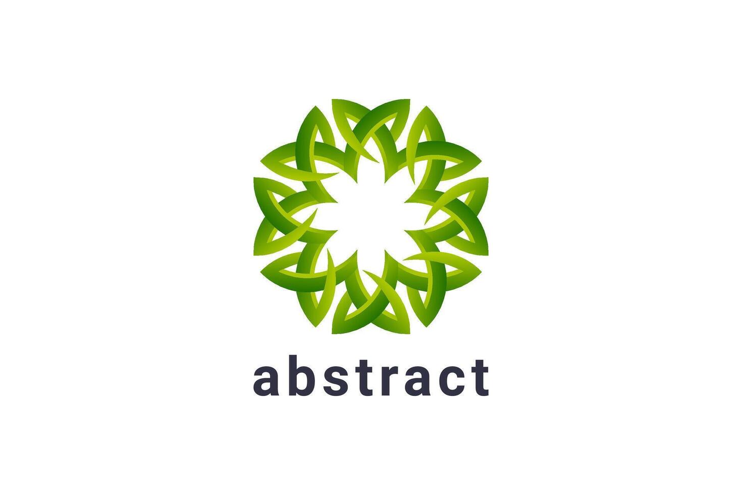 Abstract green natural logo template for business. vector