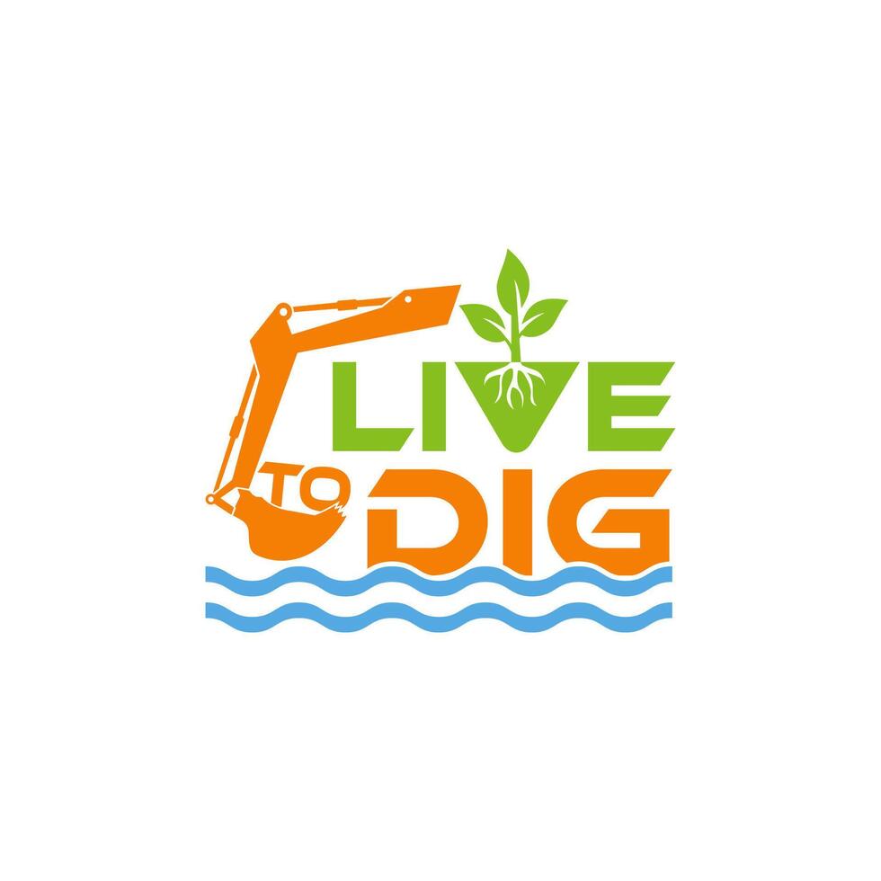 Logo Live To Dig lawn services element design vector