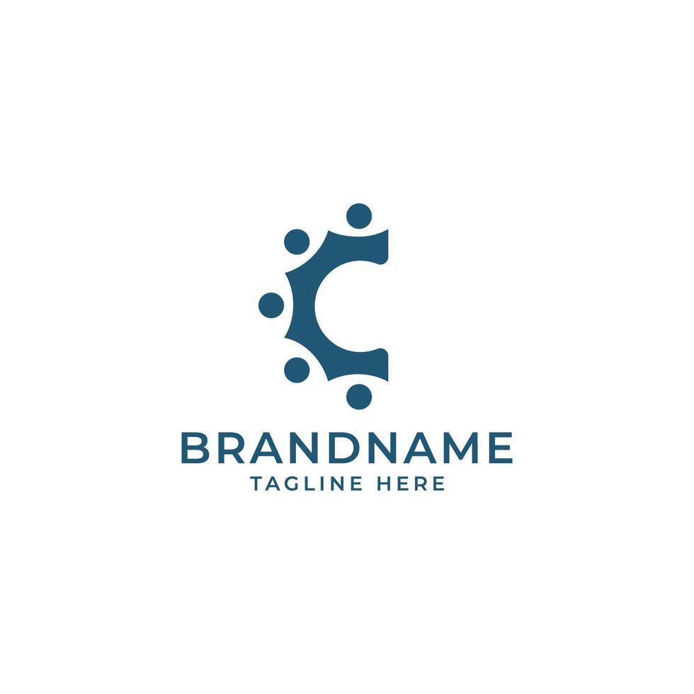 Logo Letter C Crowd Capacity design elemen vector