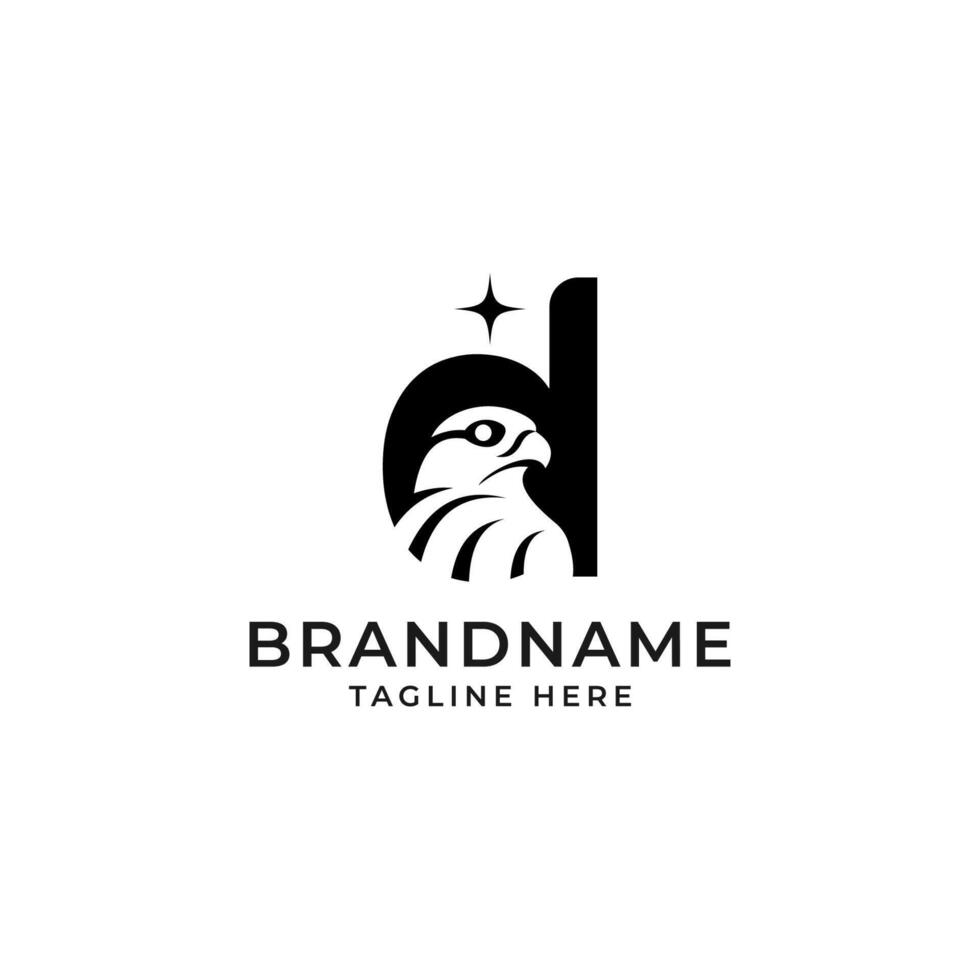 Logo Letter D Falcon vision design vector