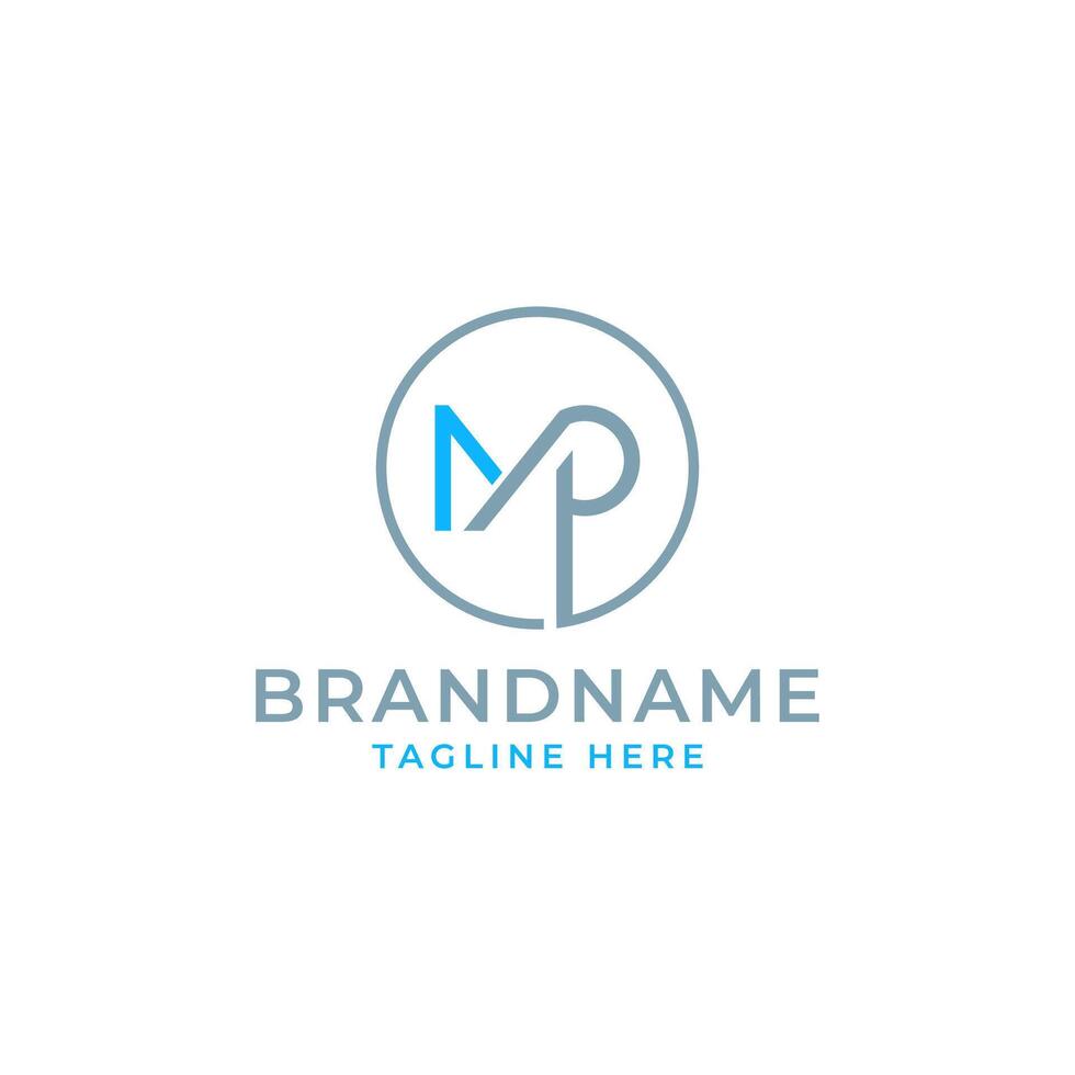 Logo Letter MP circle monogram design elemen vector