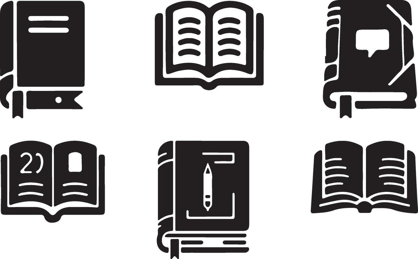 Create a book icon set. vector