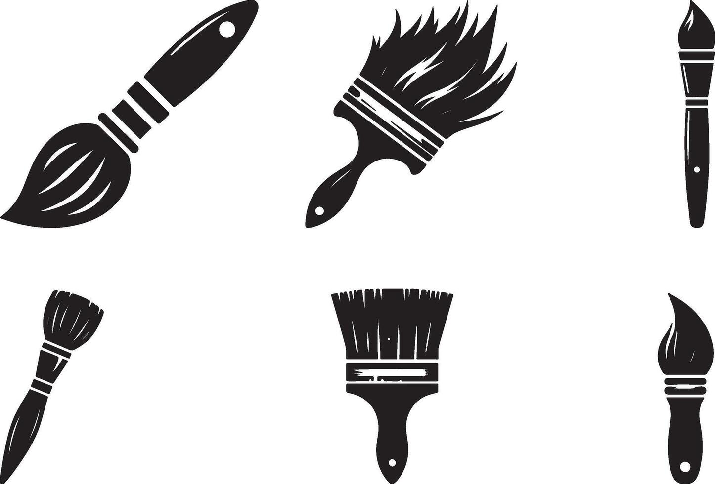 Brush icon set vector