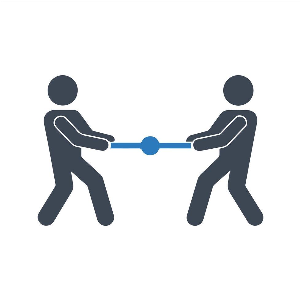 Tug of war icon. Play, rope, game icon vector