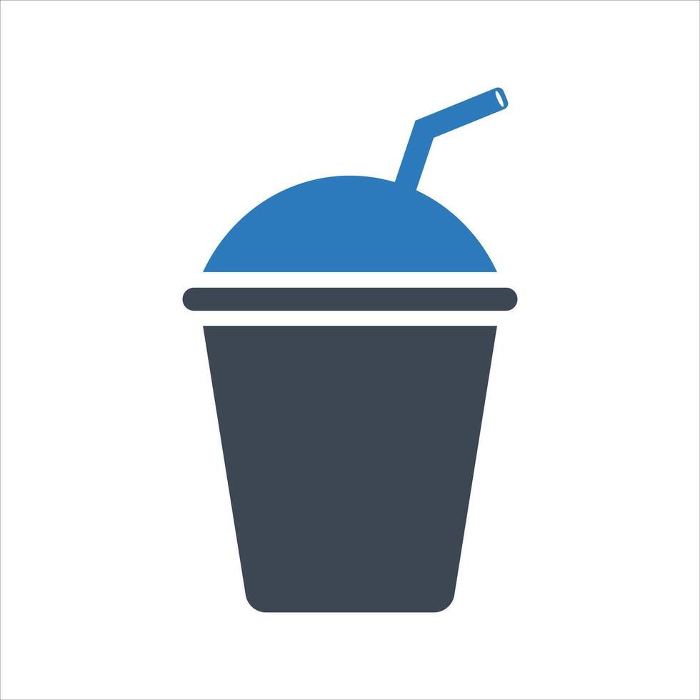 Cold drink icon. Ice coffee. Milkshake icon vector