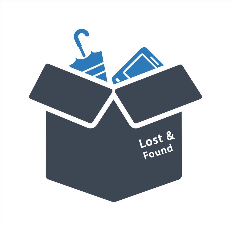 Lost items icon. Lost and found icon vector