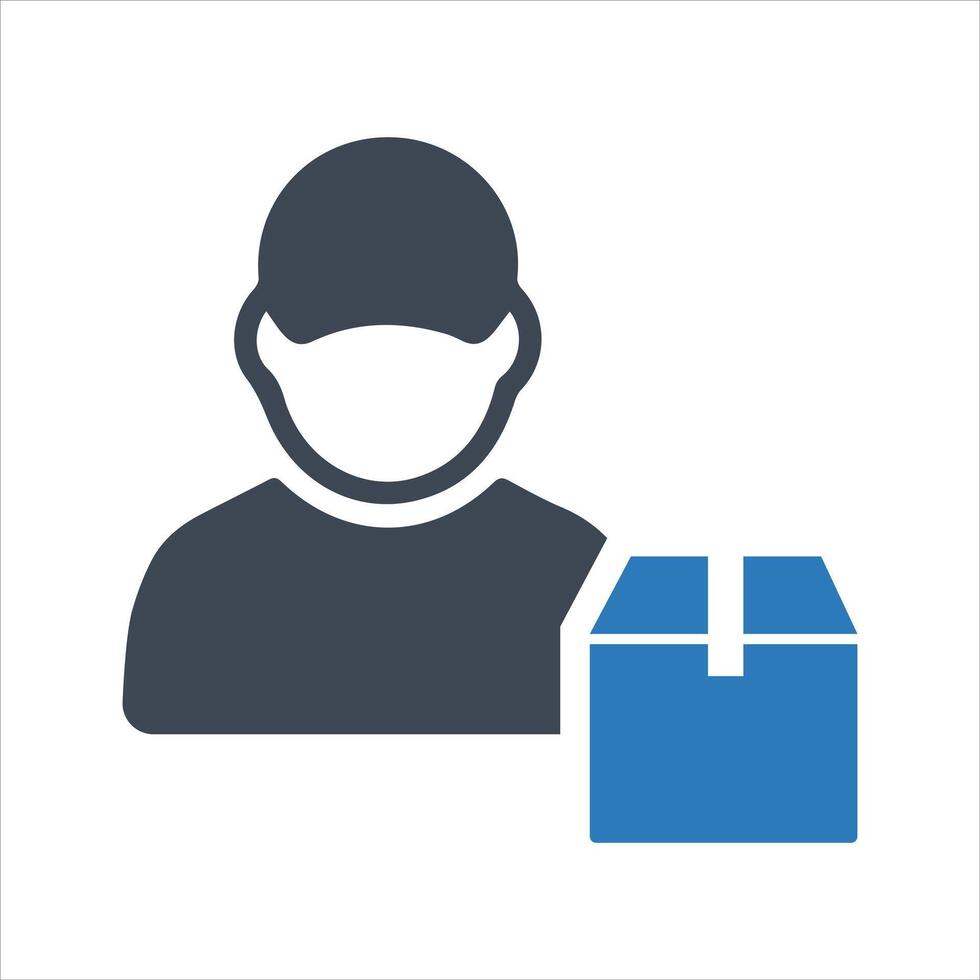 Delivery boy handing pizza box icon. Pizza icon. Delivery man vector