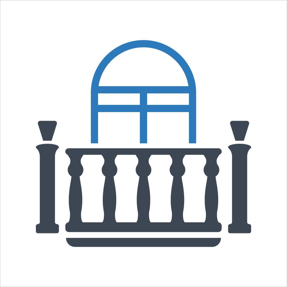 Balcony icon. Balcony window apartment home icon vector