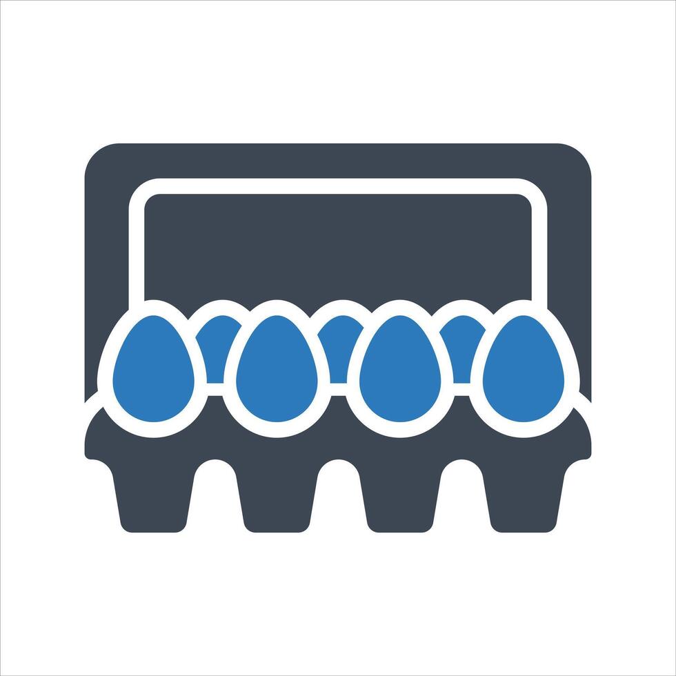 Eggs icon. Egg box icon vector