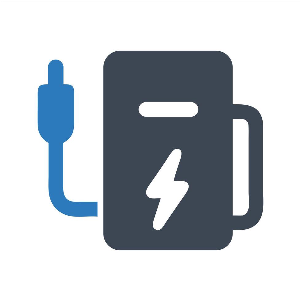 Electric vehicle charger icon. EV charging point. Home EV charger icon vector