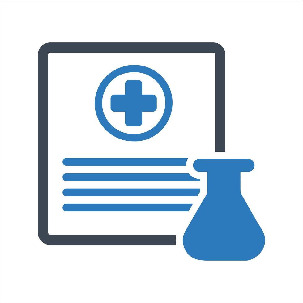Clinical analysis result icon, lab blood test, medicine report, medical check up, health check icon vector