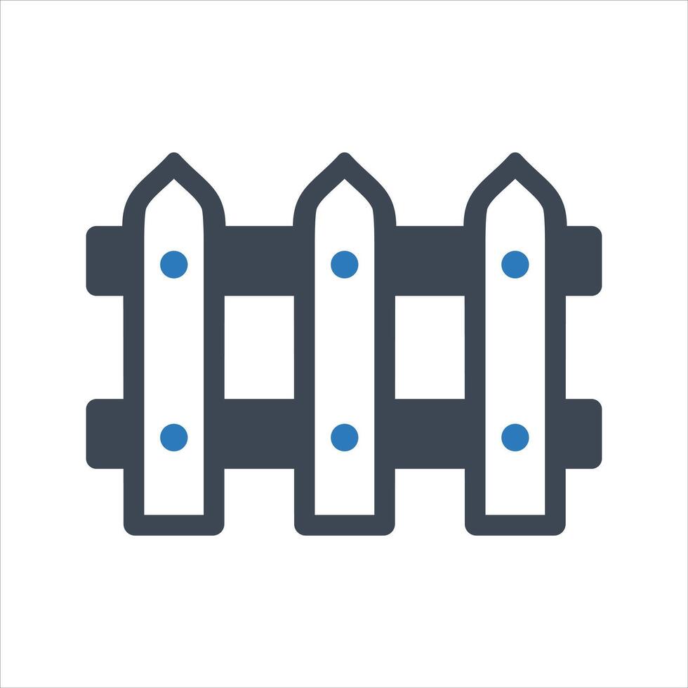 Painting a wooden fence. Fence icon vector