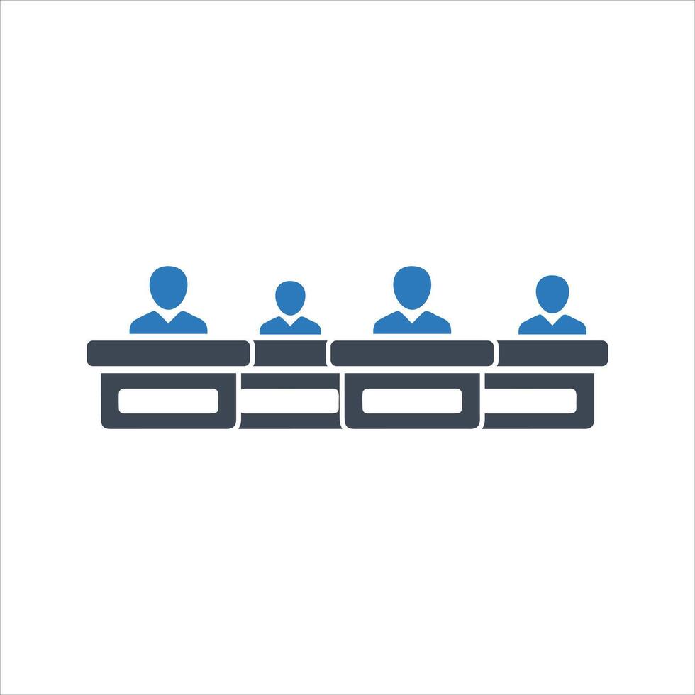 Classroom icon. Students in classroom icon vector