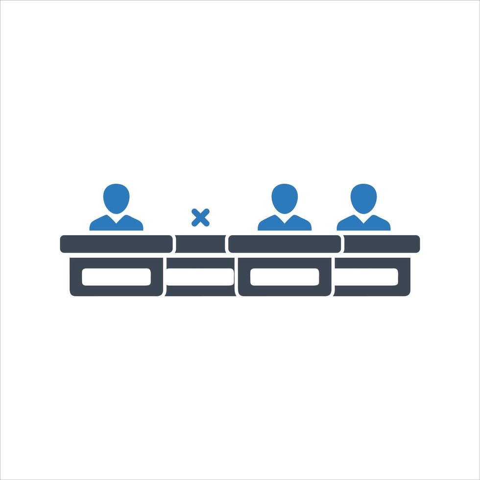 Attendance icon. Students in classroom icon vector