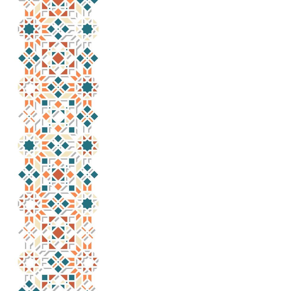 Islamic Vertical Textured Ornament with Pastel Color and Silhouette vector