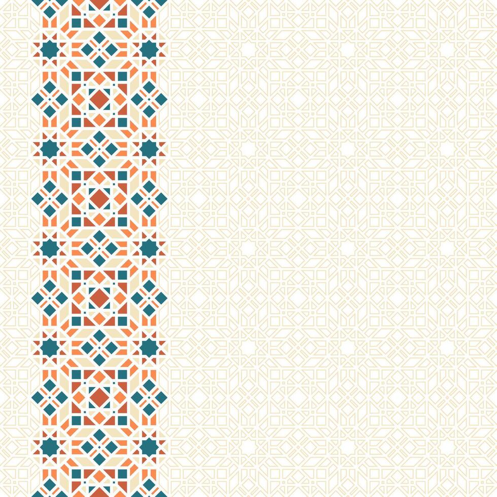 Islamic Vertical Ornament Design with Stroke Pattern vector