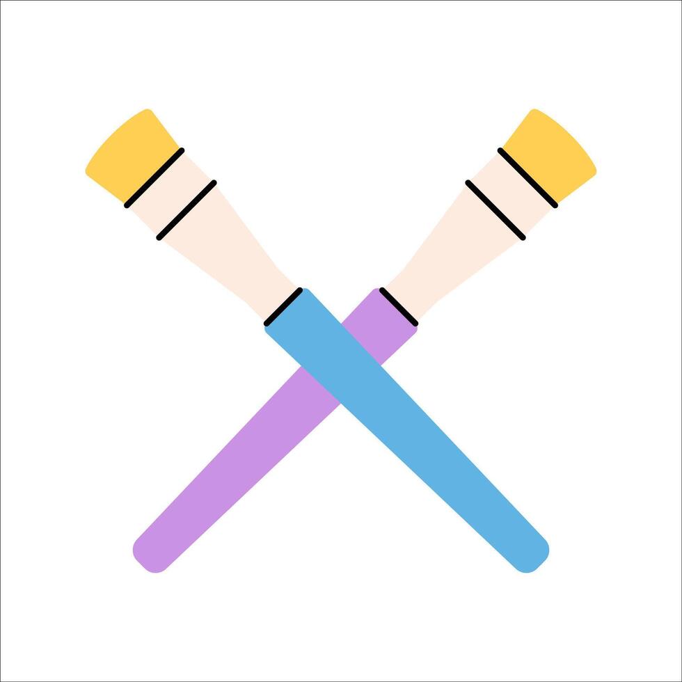 Brushes Icon Cartoon Flat Design Style Illustration vector