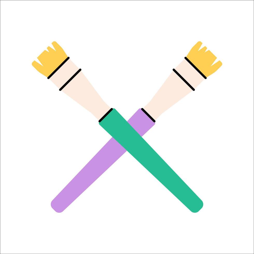 Drawing Brush Icon Cartoon Flat Design Style Illustration vector