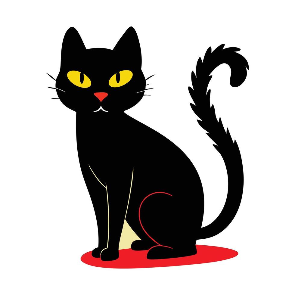 simple cat silhouette whit-background , illustration vector