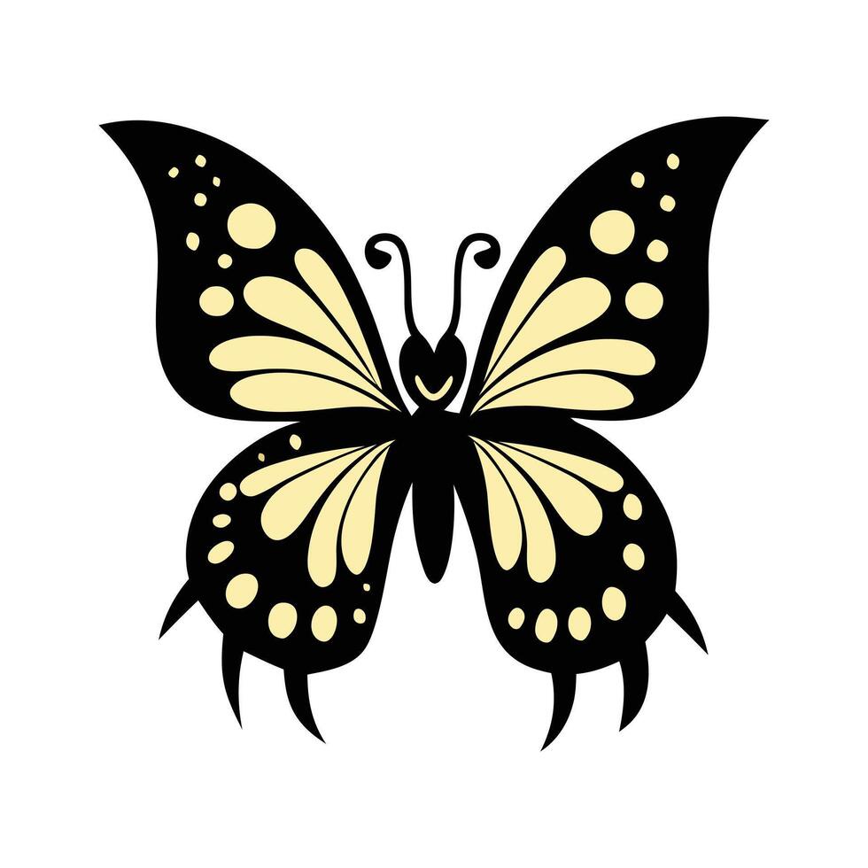 butterfly illustration silhouette isolated on whit background vector