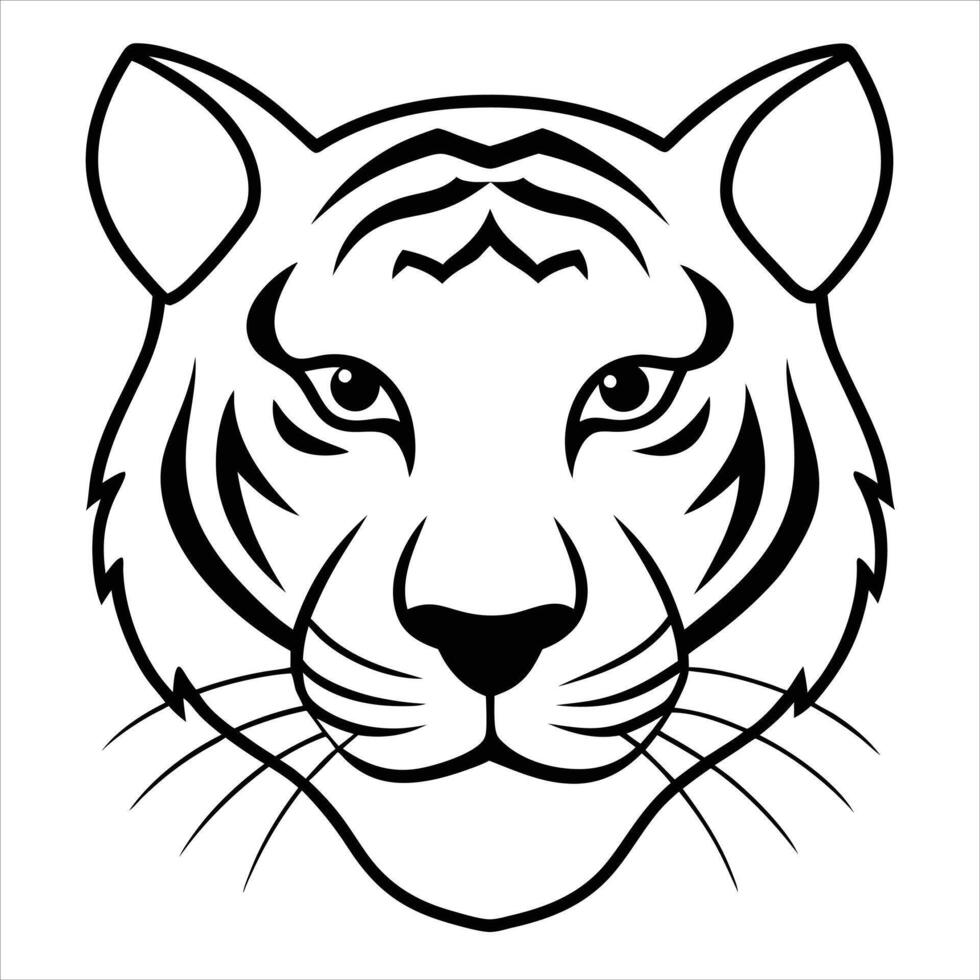 Tiger face coloring pages vector