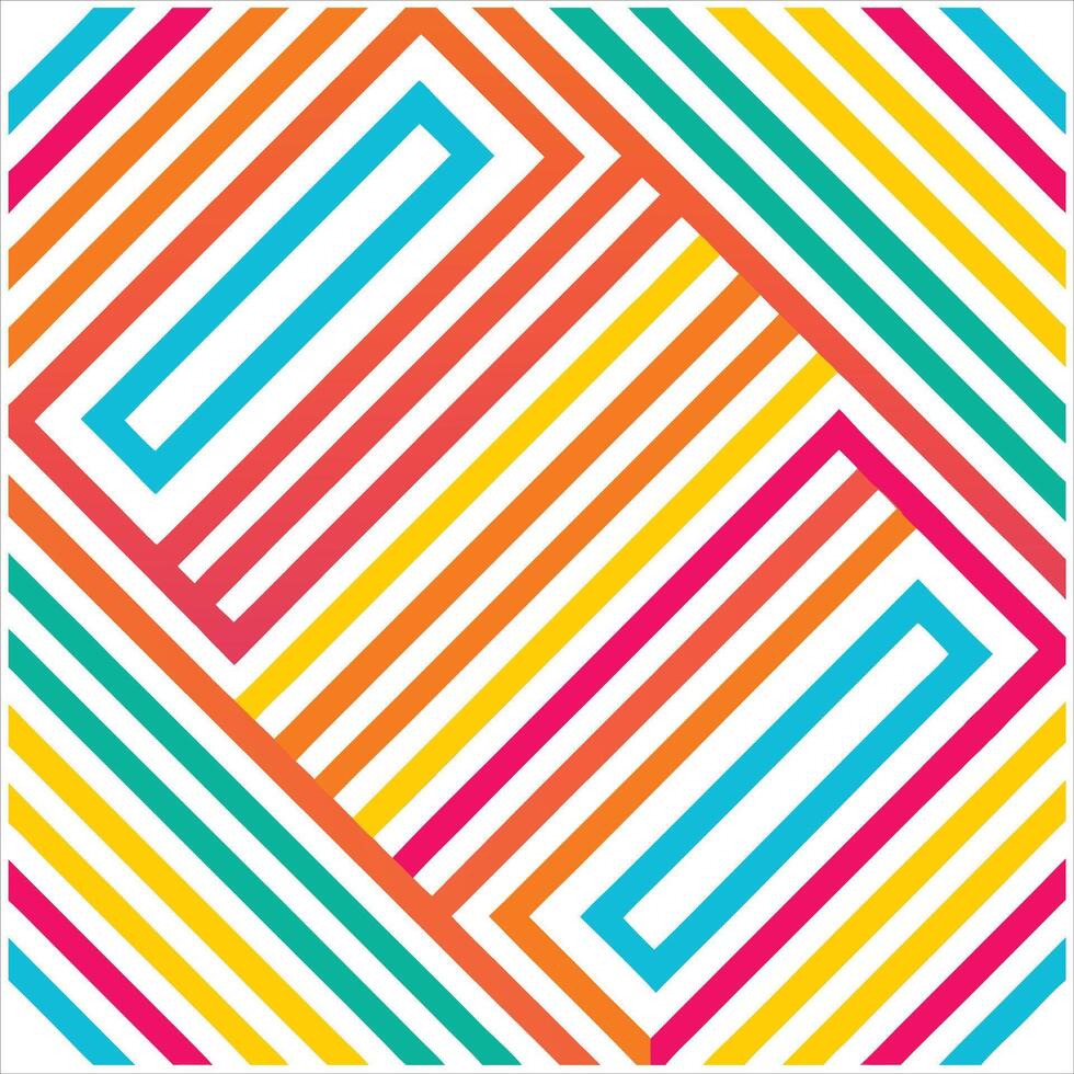 Colorful geometric pattern with diagonal lines vector