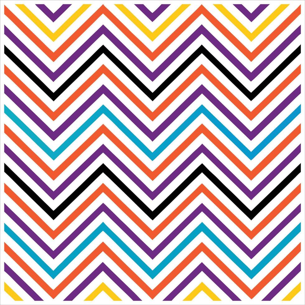 A colorful zigzag pattern with black, white, red, and blue stripes vector