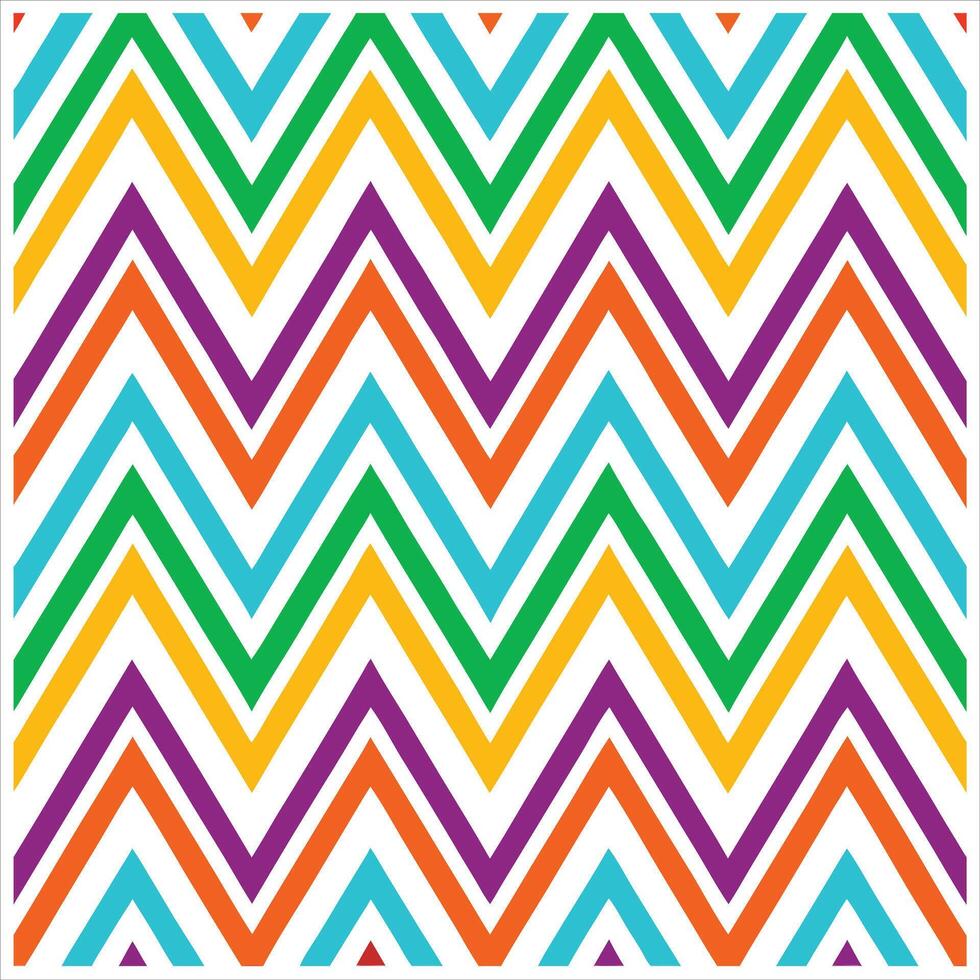 A colorful zigzag pattern with a white background vector