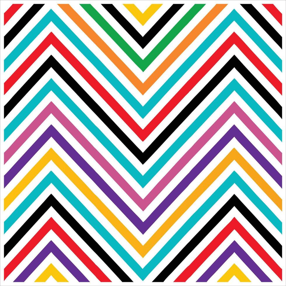 A colorful zigzag pattern with a diagonal line vector