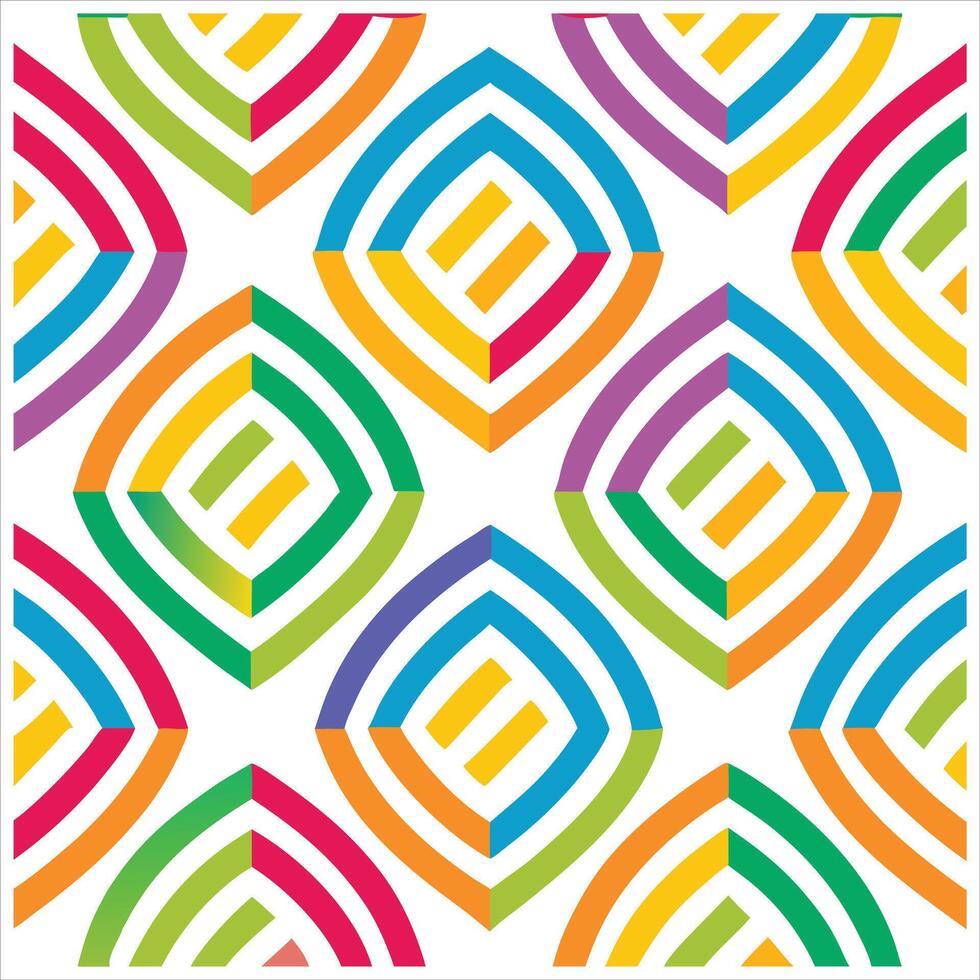 Colorful geometric pattern on white background vector