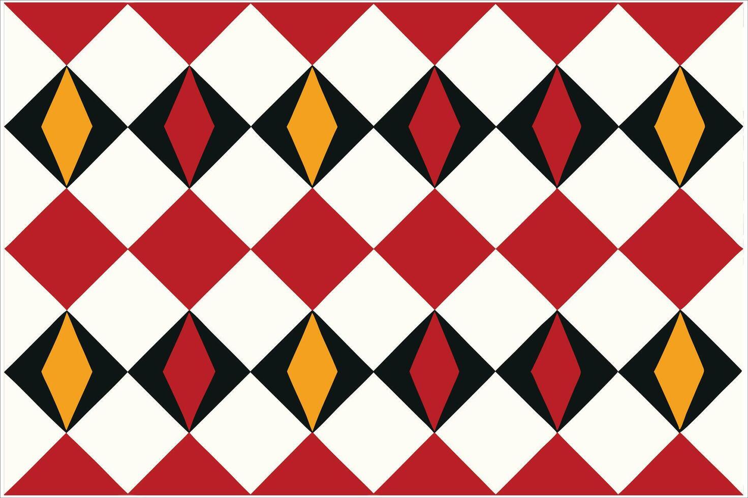 A red, yellow and black pattern with diamonds vector