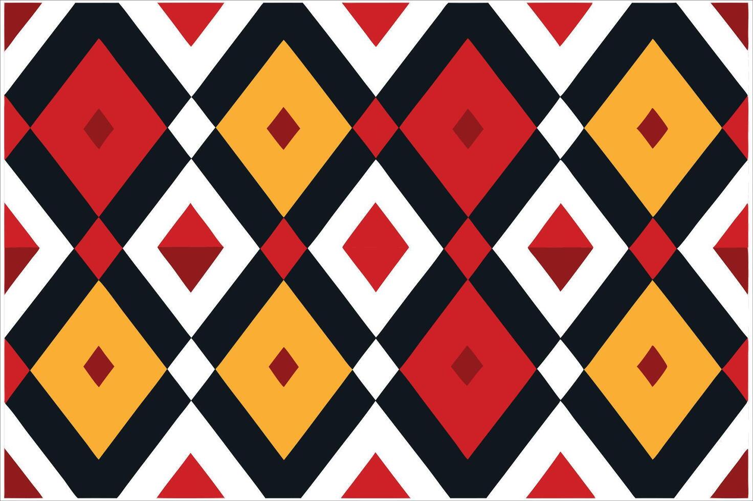 A red, yellow and black argyle pattern vector