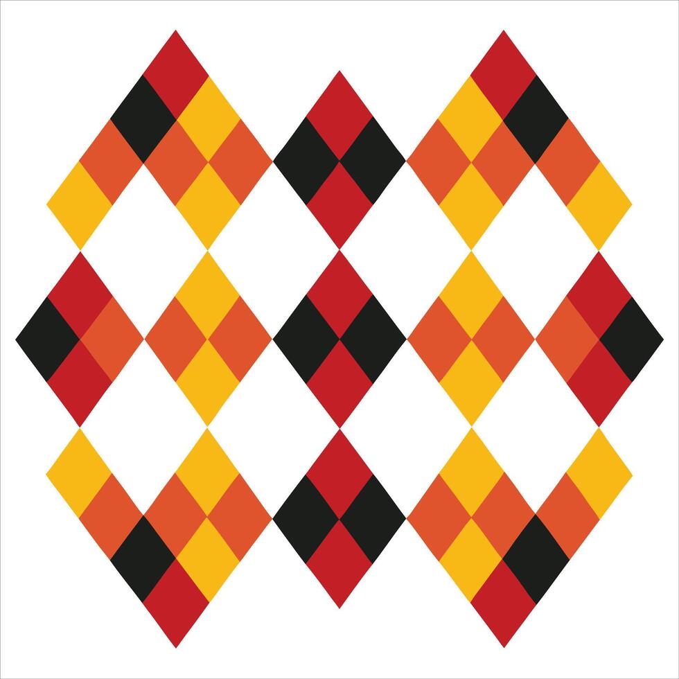 A pattern with red, yellow and black squares vector