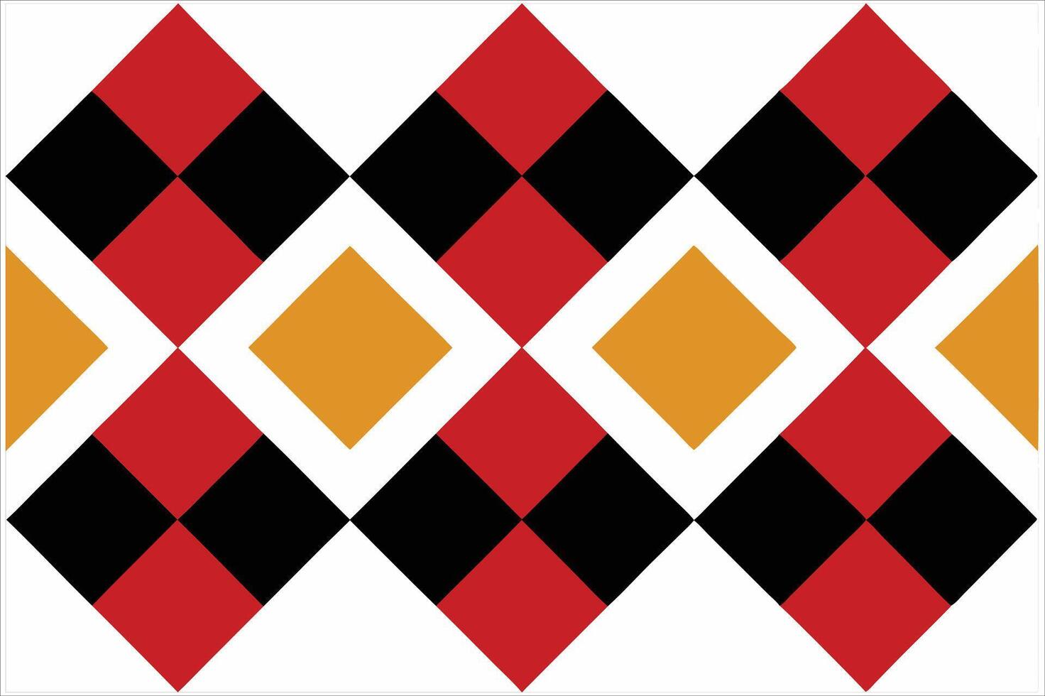 A red, black and yellow argyle pattern vector