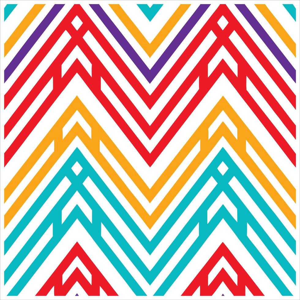 A colorful zigzag pattern with a diagonal line vector