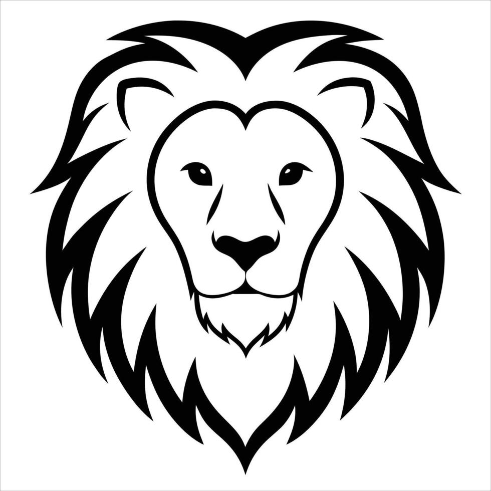 Lion head tattoo design vector