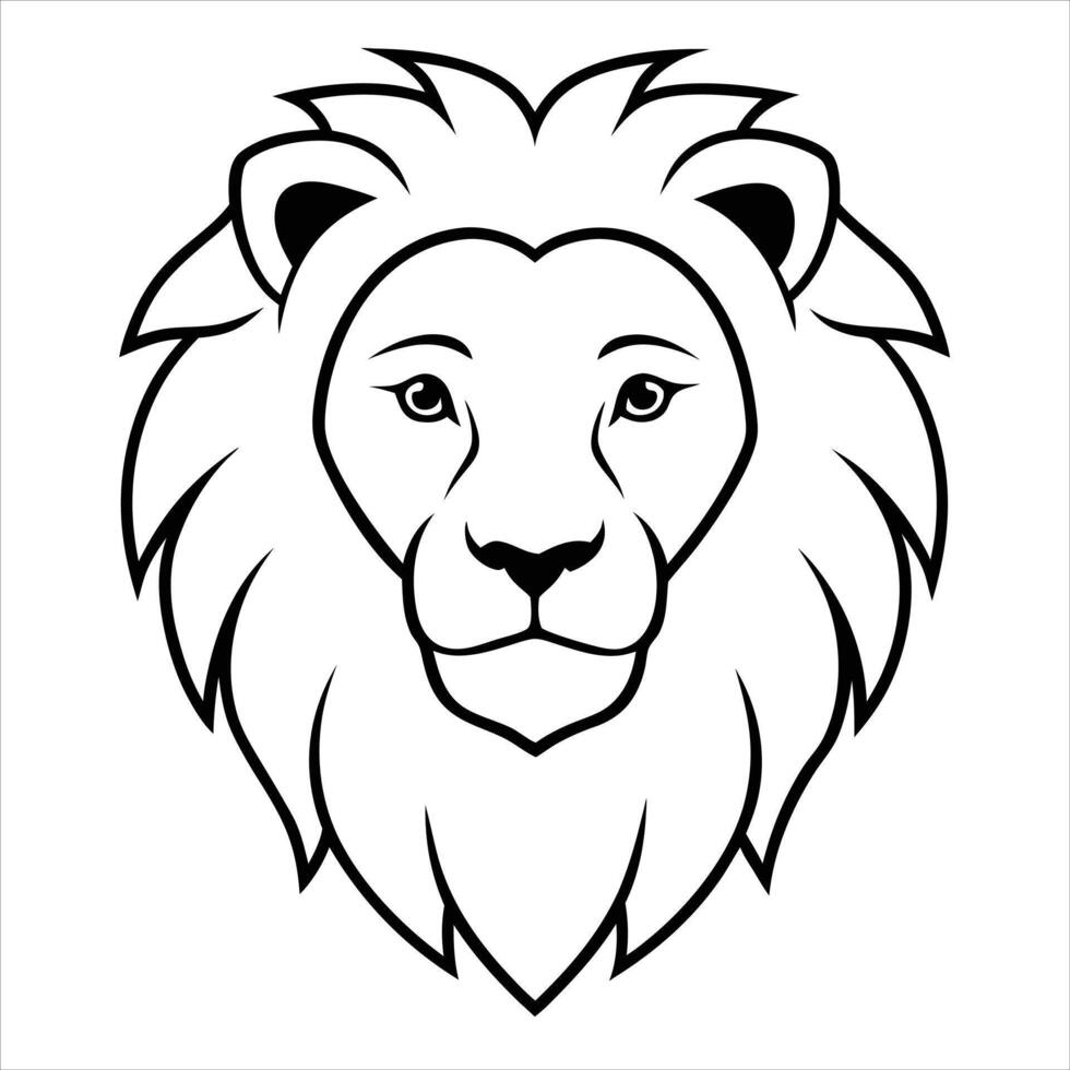 Lion head outline vector