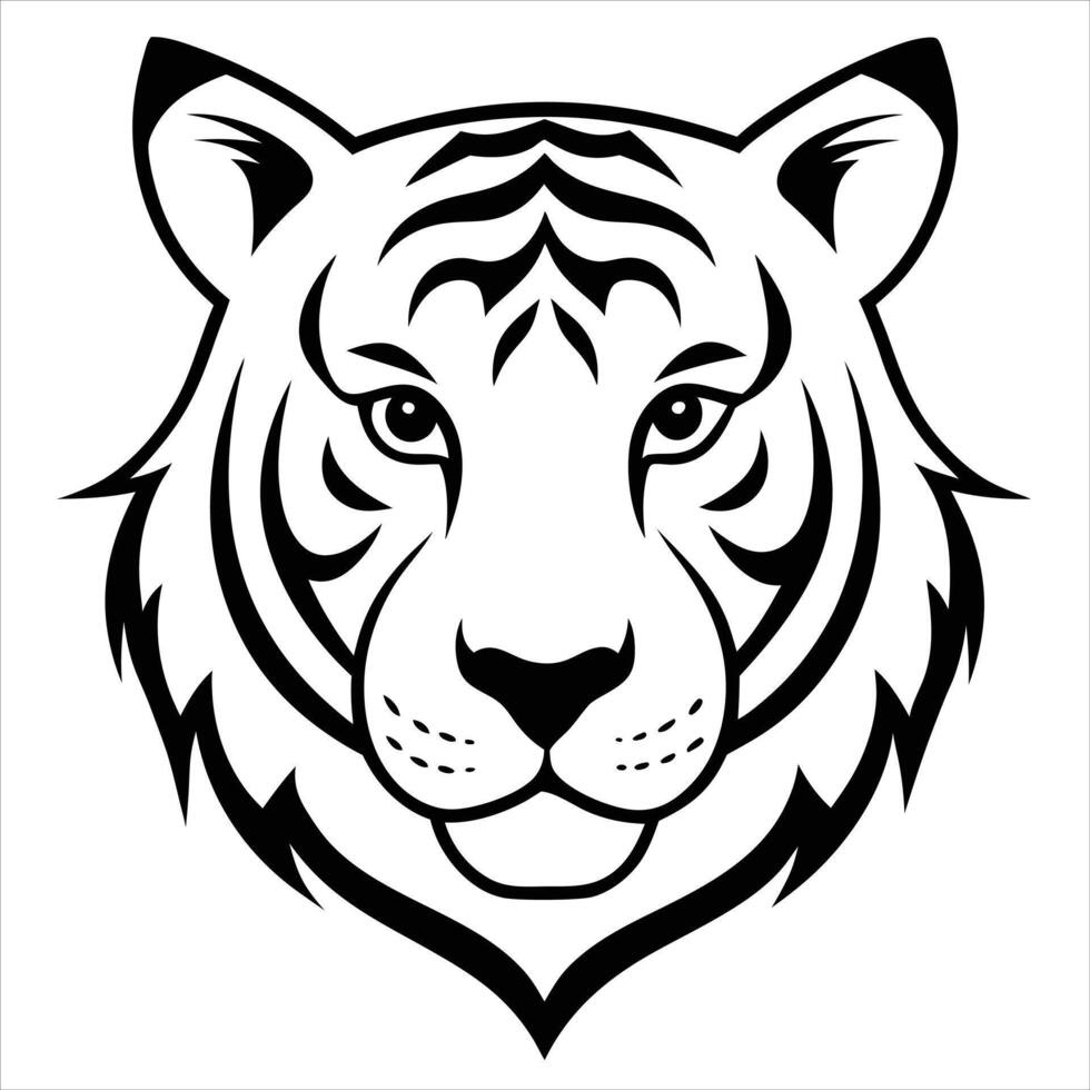 Tiger head tattoo design vector