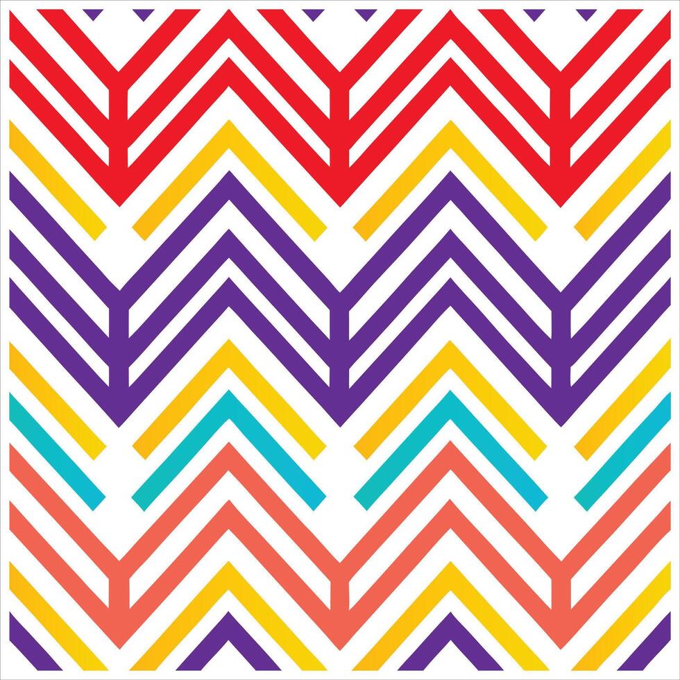 A colorful zigzag pattern with diagonal lines vector