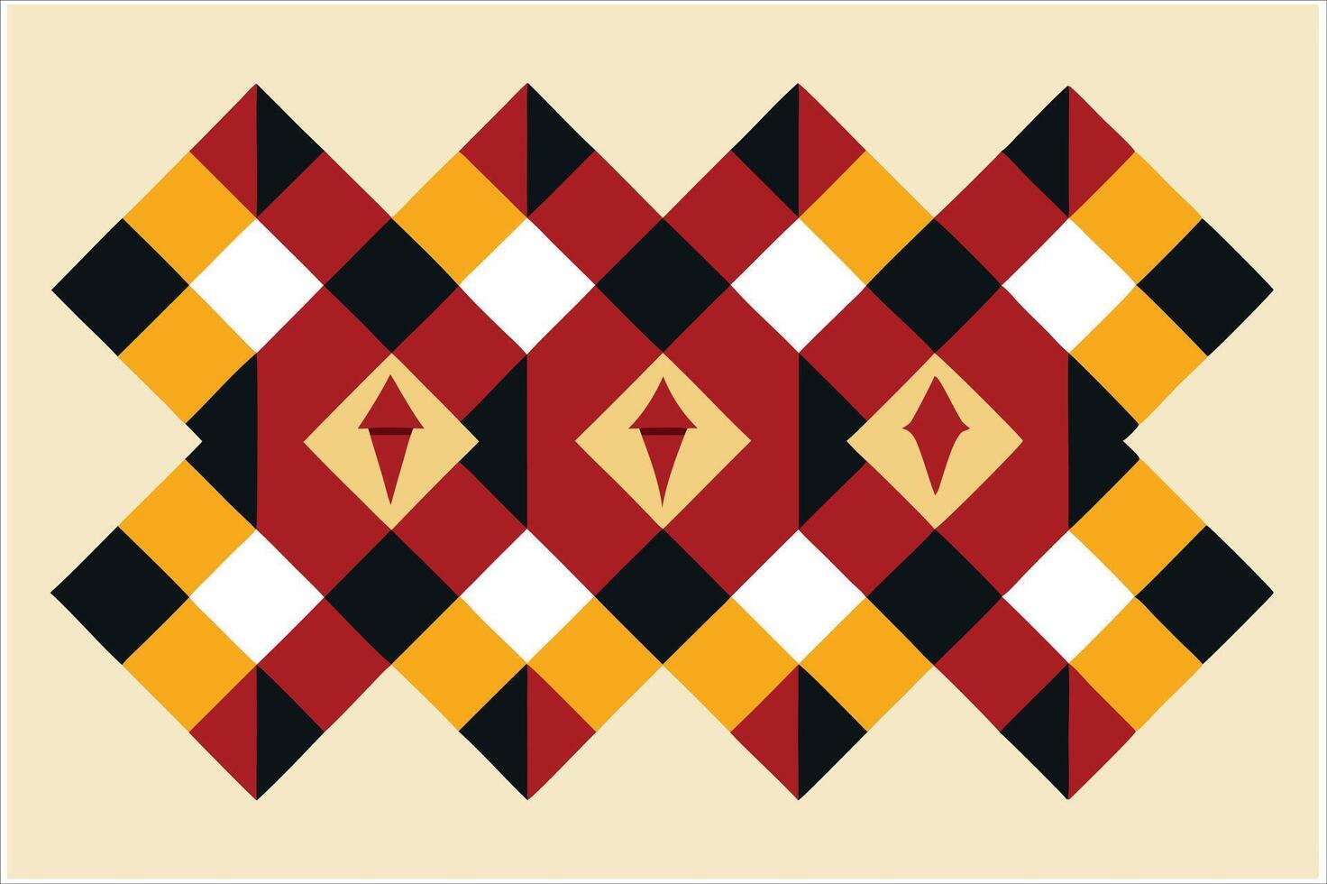 A red, yellow and black geometric pattern vector